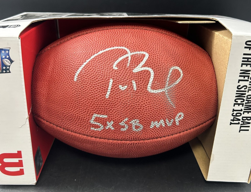 Tom Brady Patriots Signed " 5x SB MVP " THE DUKE Wilson Football AUTO Fanatics
