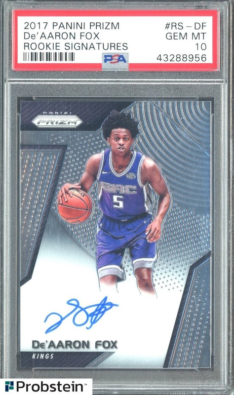 2017 Panini Prizm De'Aaron Fox Kings RC Rookie AUTO PSA 10 GEM MINT