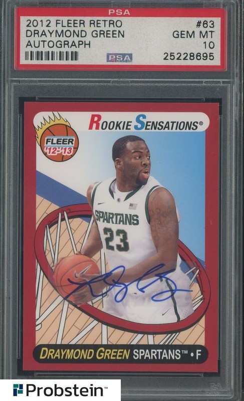 2012 Fleer Retro #63 Draymond Green RC Rookie AUTO PSA 10 GEM MINT