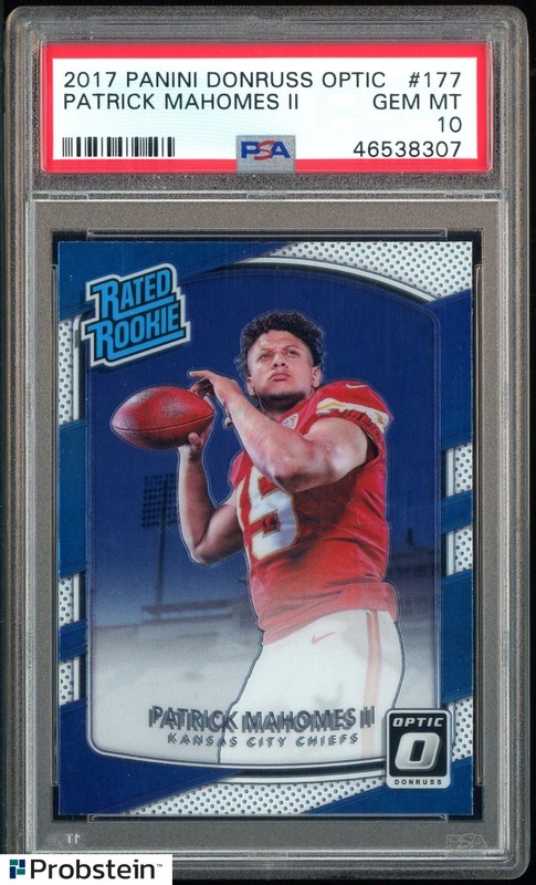 2017 Donruss Optic #177 Patrick Mahomes II Chiefs RC Rookie PSA 10 GEM MINT