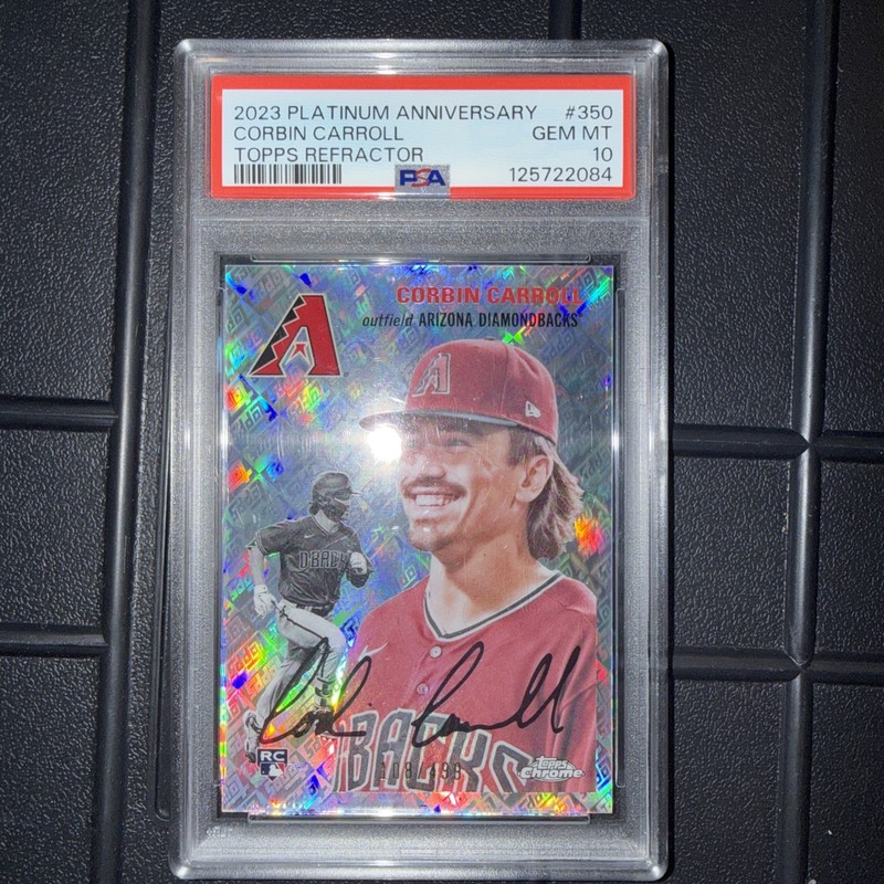 2023 Topps Platinum Corbin Carroll RC Refractor /499 Diamondbacks PSA 10