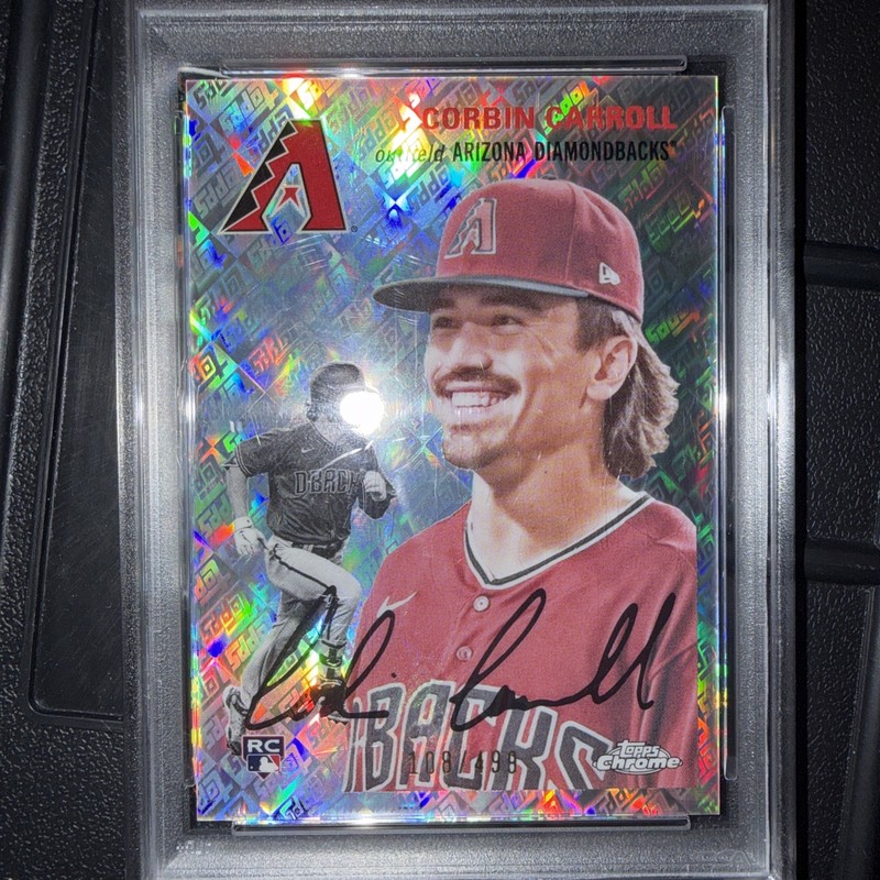 2023 Topps Platinum Corbin Carroll RC Refractor /499 Diamondbacks PSA 10 view 2