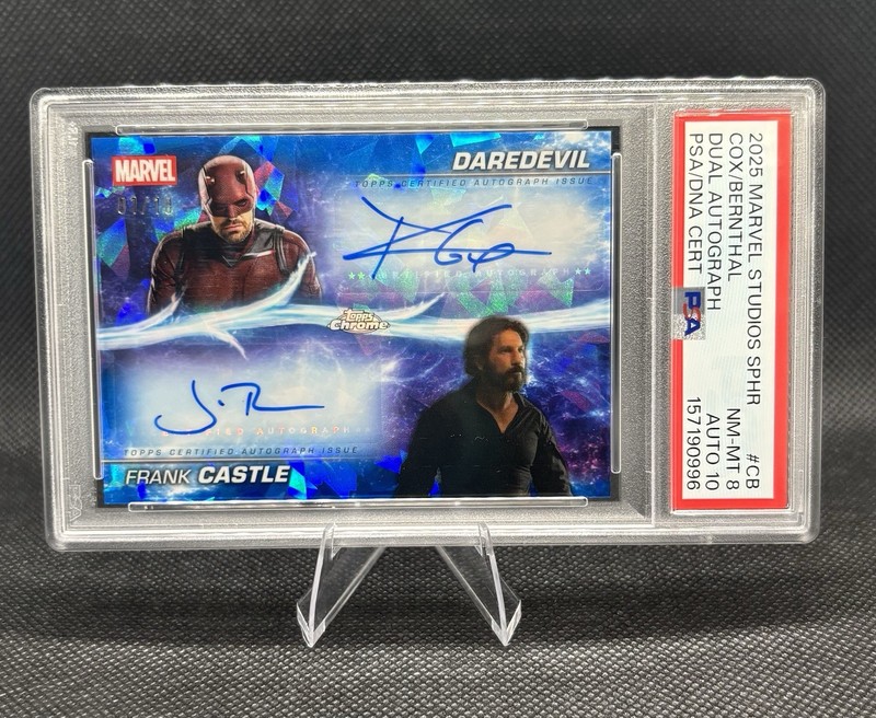 Topps 2025 Marvel Studios Daredevil punisher dual auto #1/10 PSA 8 and 10 auto