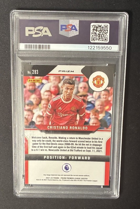 2021-22 Panini Prizm Premier League - Cristiano Ronaldo #283 Red Ice Prizm view 2