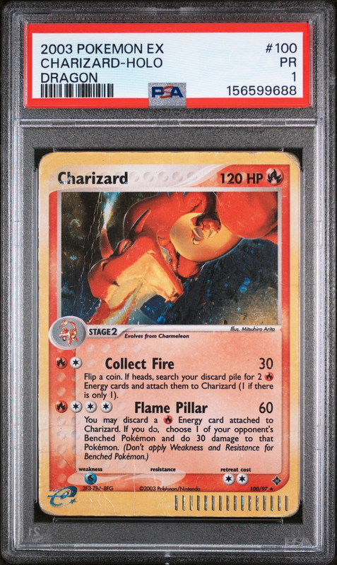 POKEMON CHARIZARD-HOLO 2003 EX DRAGON #100 PSA 1