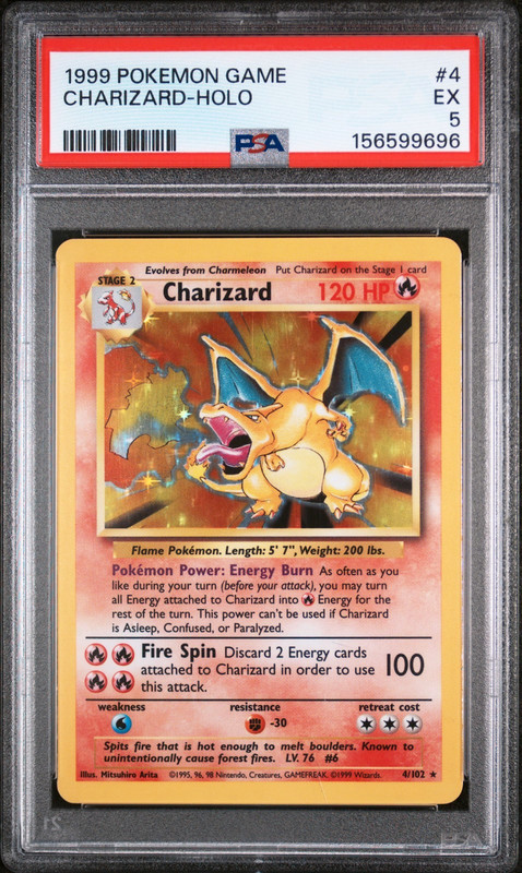 POKEMON BASE SET CHARIZARD-HOLO 1999 GAME #4 PSA 5