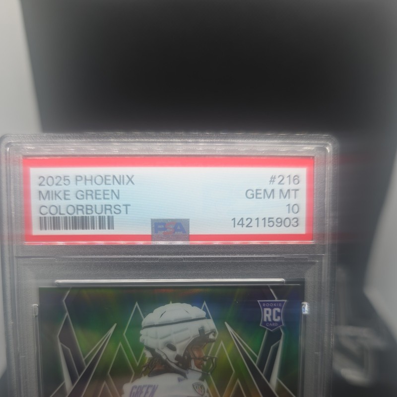 2025 Panini Phoenix Football Mike Green Colorburst Rookie /10 PSA 10