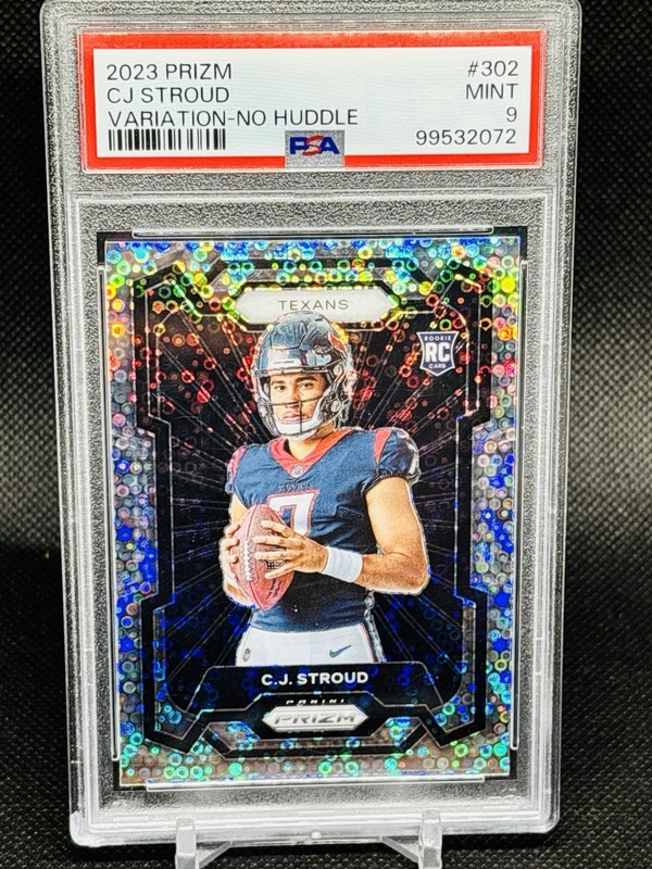 2023 Prizm C.J. Stroud RC No Huddle Prizm Variation #302 Rookie PSA 9 Mint RC SP view 1