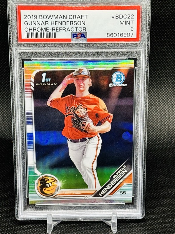 2019 Bowman Draft Chrome Gunnar Henderson #BDC-22 Refractor Rookie PSA 9 Mint RC