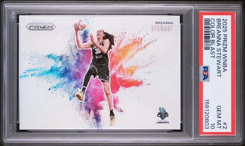 PSA 10 2025 Panini Prizm WNBA Breanna Stewart Color Blast Case Hit SSP Liberty 