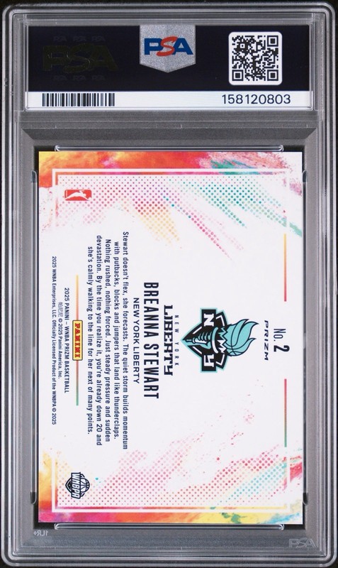 PSA 10 2025 Panini Prizm WNBA Breanna Stewart Color Blast Case Hit SSP Liberty  view 2