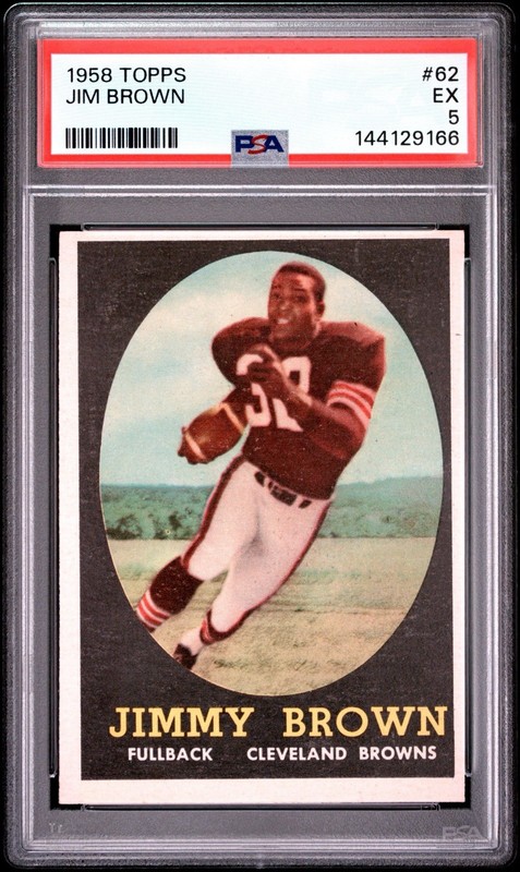 1958 Topps Football #62 Jimmy Jim Brown Rookie Card PSA 5 Freshly Graded  view 2