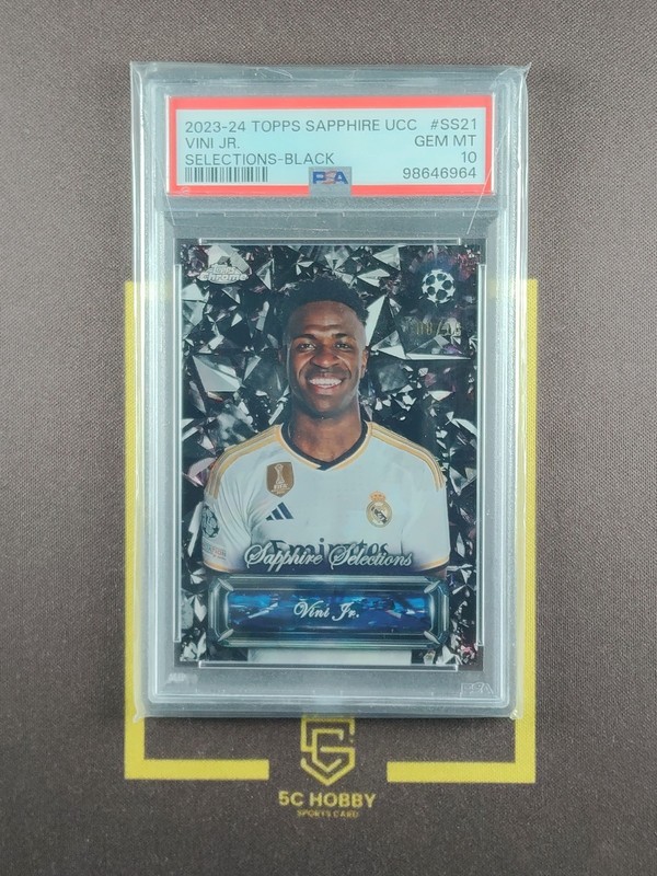 2023-24 Topps Chrome UCC Sapphire Selections Black/10 Vini JR. PSA 10 FCCZ