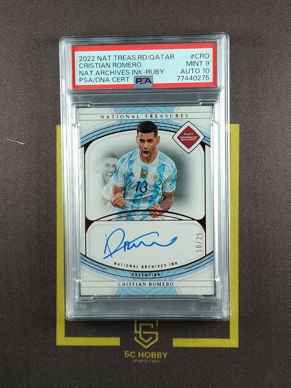 2022 National Treasures W/C Archives Ruby/25 Auto Cristian Romero PSA 9/10 FCCZ