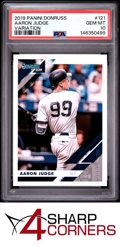 2019 PANINI DONRUSS #121 AARON JUDGE VARIATION PSA 10