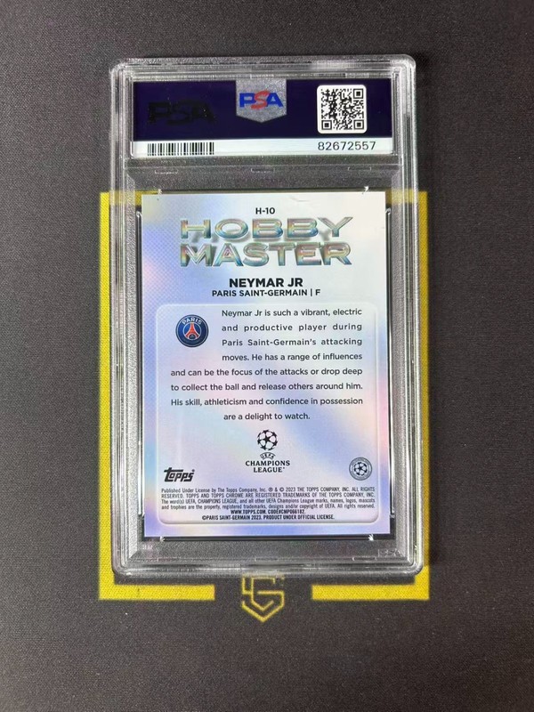 2022-23 Topps Chrome UCC Hobby Master SP Neymar Jr. PSA 10 FCCZ view 2