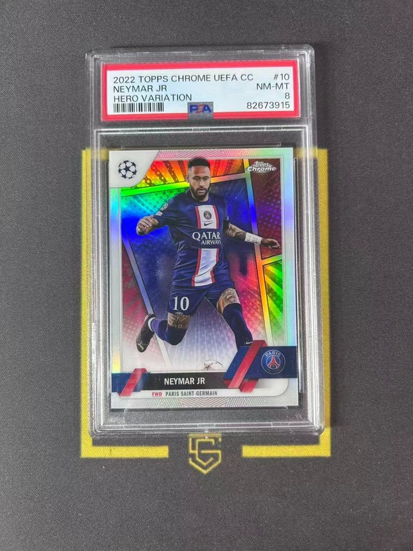 2022 Topps Chrome UEFA Hero Variation SP Neymar Jr. PSA 8 FCCZ