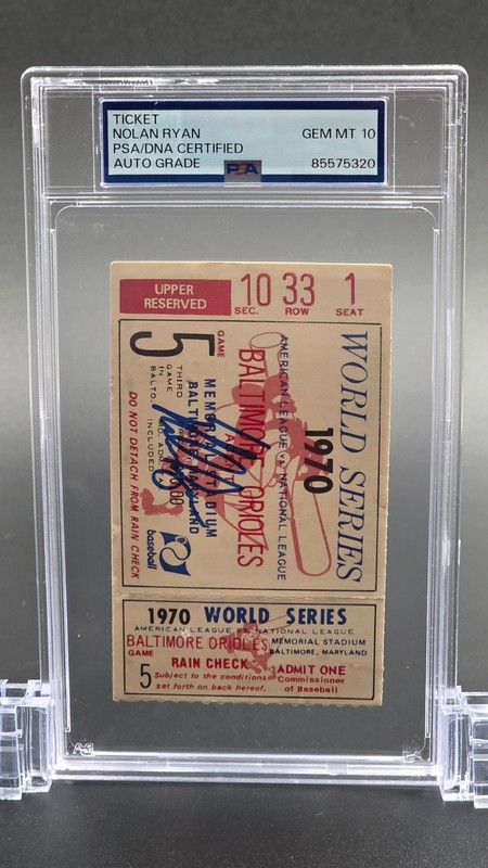 🔥 Nolan Ryan Signed 1970 World Series Ticket ⚾️ PSA 10 Auto 💎 Mets HOF RARE 🔥 view 2