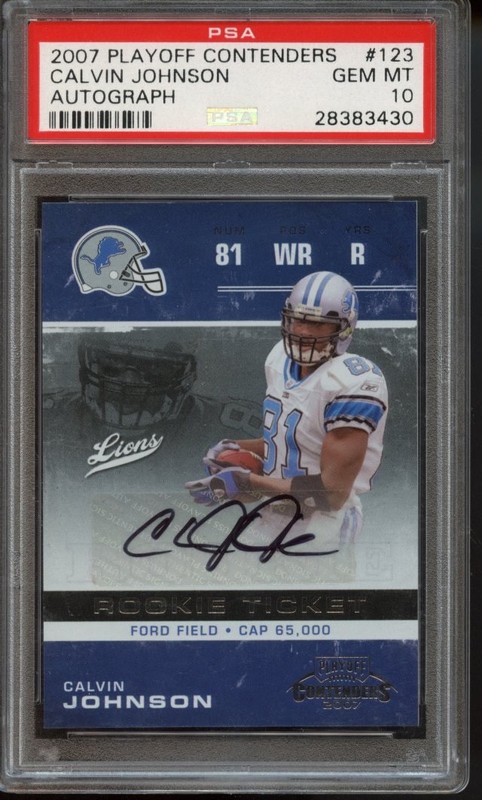2007 Contenders Calvin Johnson - Rookie Ticket Auto - PSA 10 GEM MT