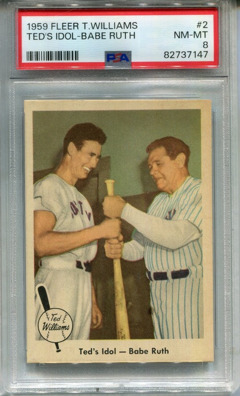 1959 Fleer Ted Williams #2 Ted's Idol - Babe Ruth PSA 8 NM-MT *Set Break* view 1