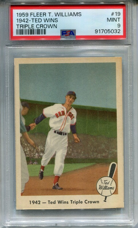 1959 Fleer Ted Williams #19 1942 - Ted Wins Triple Crown PSA 9 MINT *Set Break*