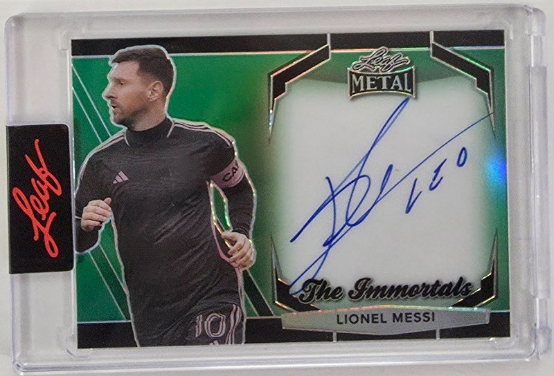 🔥LIONEL MESSI 2024 Leaf Metal The Immortals ON CARD AUTO /100  FIFA WORLD CUP🔥