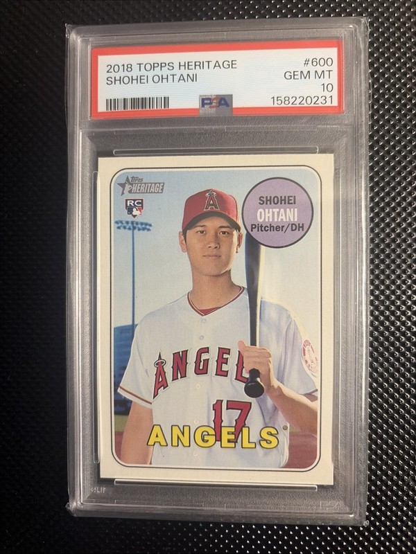 2018 TOPPS HERITAGE #600 SHOHEI OHTANI ROOKIE RC PSA 10