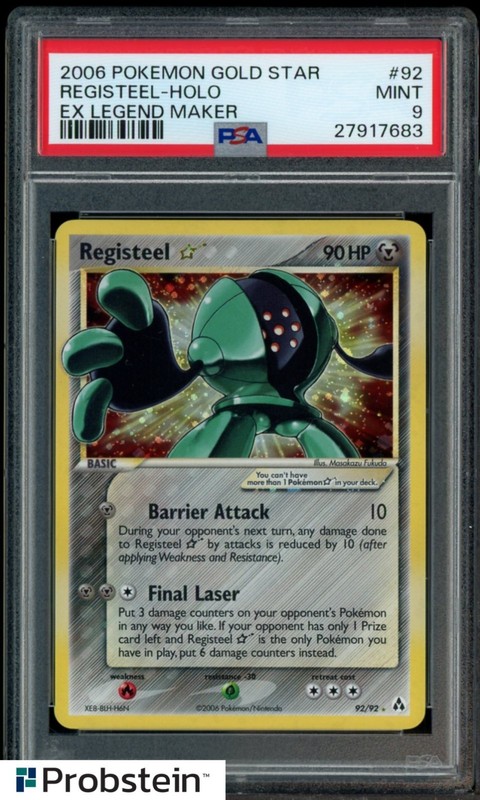 2006 Pokemon Gold Star Ex Legend Maker #92 Registeel Holo PSA 9 MINT