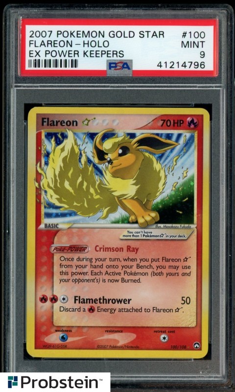2007 Pokemon Gold Star Ex Power Keepers #100 Flareon Holo PSA 9 MINT