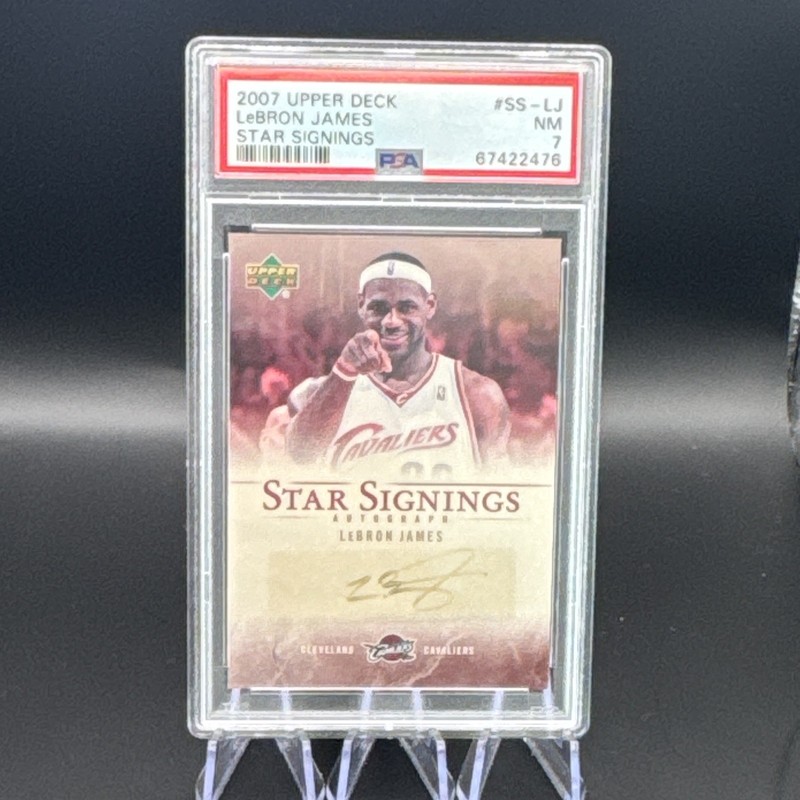 LeBron James Star Signings Auto Upper Deck 2007-08  #SS-LJ Cavs PSA 7
