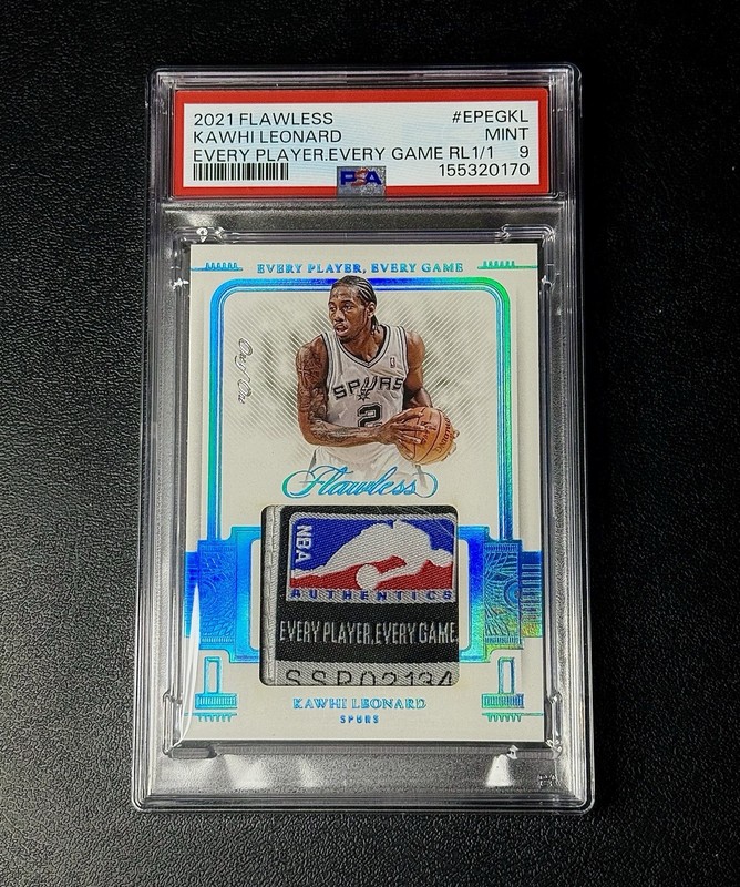 Kawhi Leonard 2021 Flawless Every Player Every Game 1/1 Logoman Game-Worn PSA 9