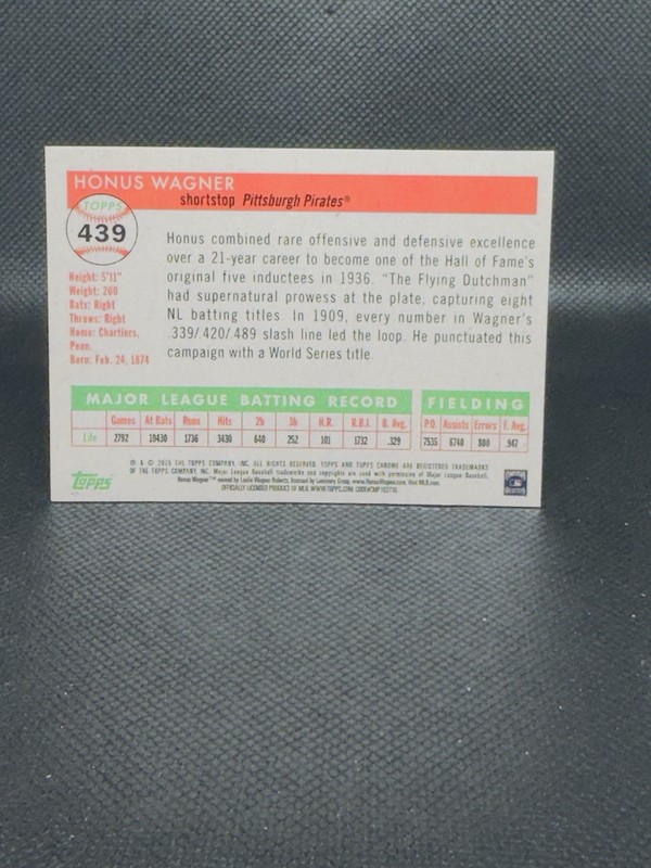 2025 Topps Chrome Platinum Anniversary Honus Wagner Prism Refractor #439 view 2