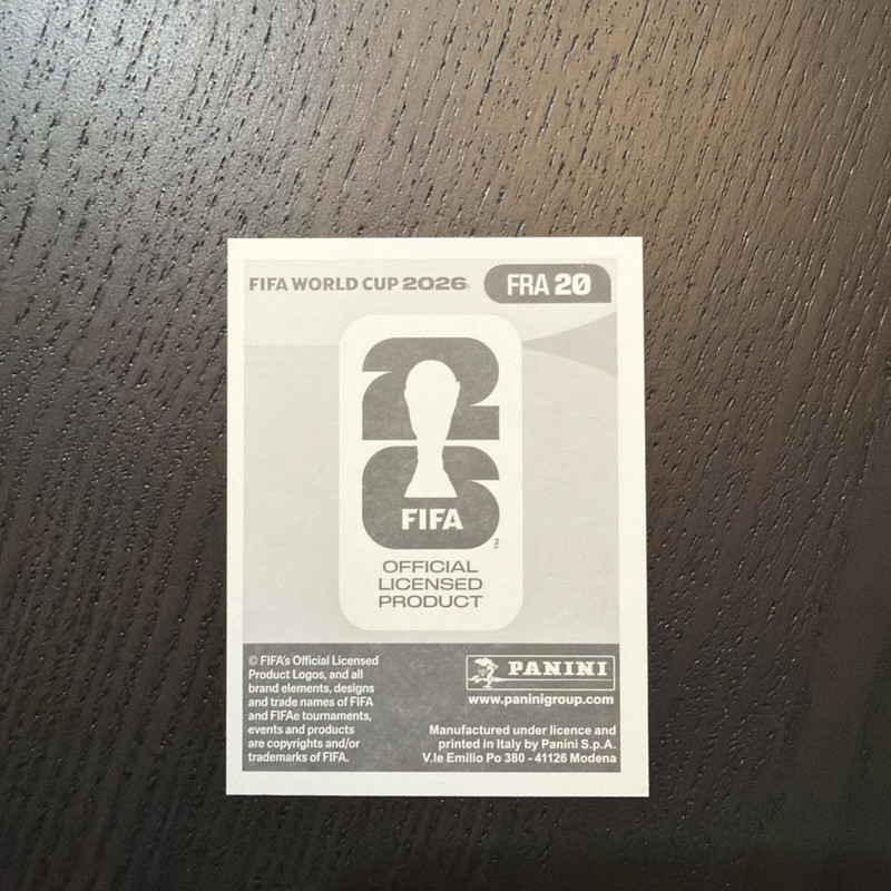 2026 Panini Fifa World Cup Sticker Kylian Mbappe #FRA20 view 2