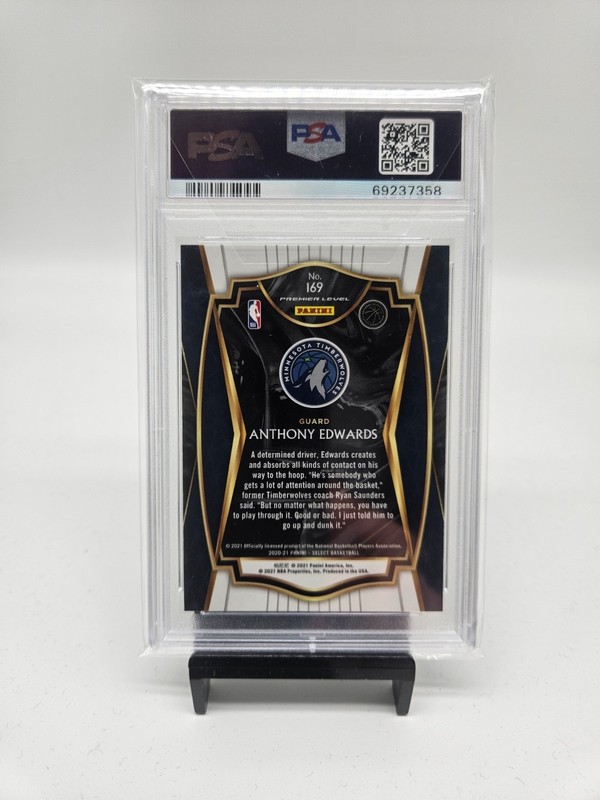 PSA 10 2020 Select Anthony Edwards BLUE rookie card #169  Minnesota Timberwolves view 2