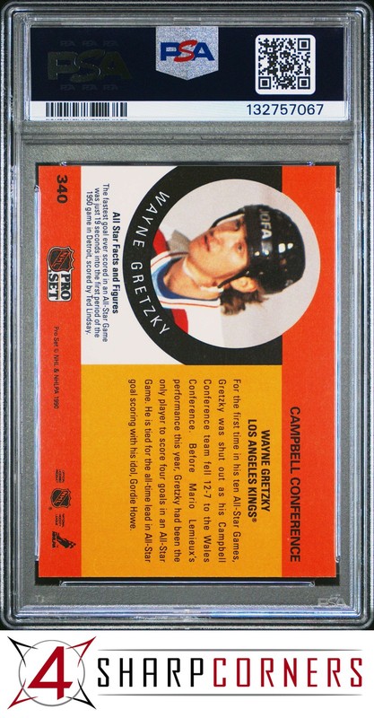 1990 PRO SET #340 WAYNE GRETZKY KINGS HOF PSA 10 view 2