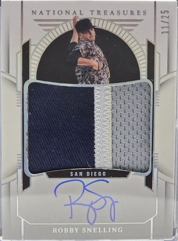 2024 National Treasures Robby Snelling AUTO TRI-COLOR PATCH 11/25 Marlins RC
