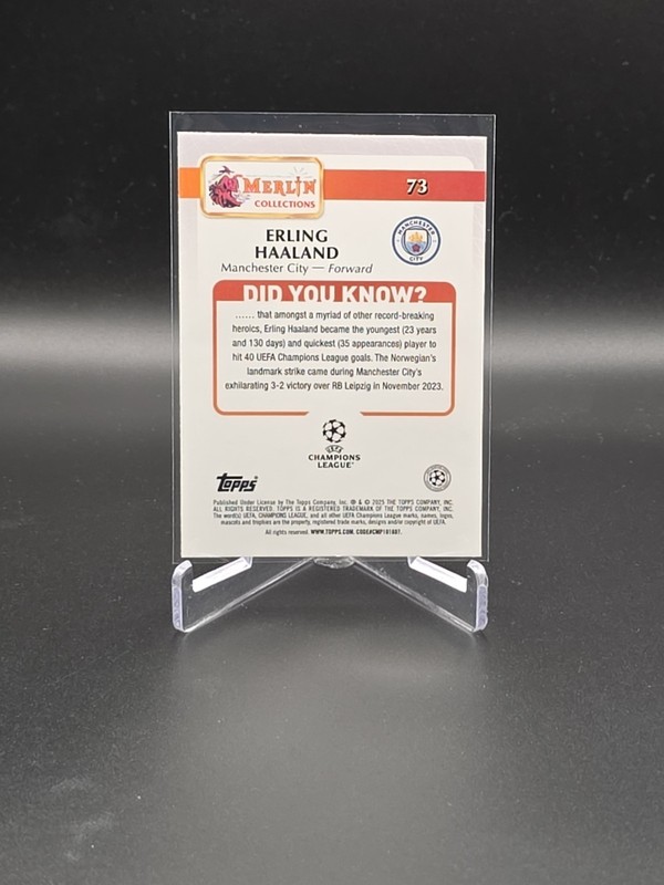 2024-25 Topps Merlin Uefa Club Competitions - Erling Haaland #73 Mini-Diamond view 2