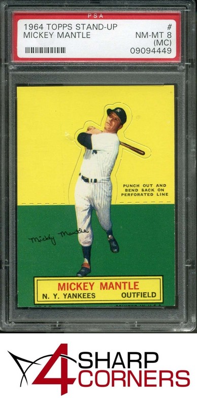 1964 TOPPS STAND-UP MICKEY MANTLE YANKEES HOF PSA 8 (MC) view 1