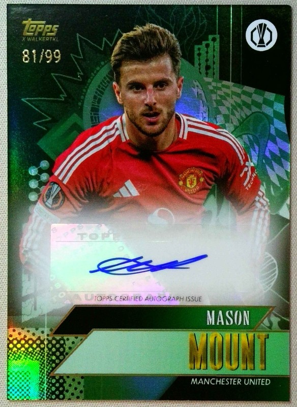 Mason Mount Auto Green /99 Man Utd 2024-25 Topps UCC Gold UEFA x Walkertkl