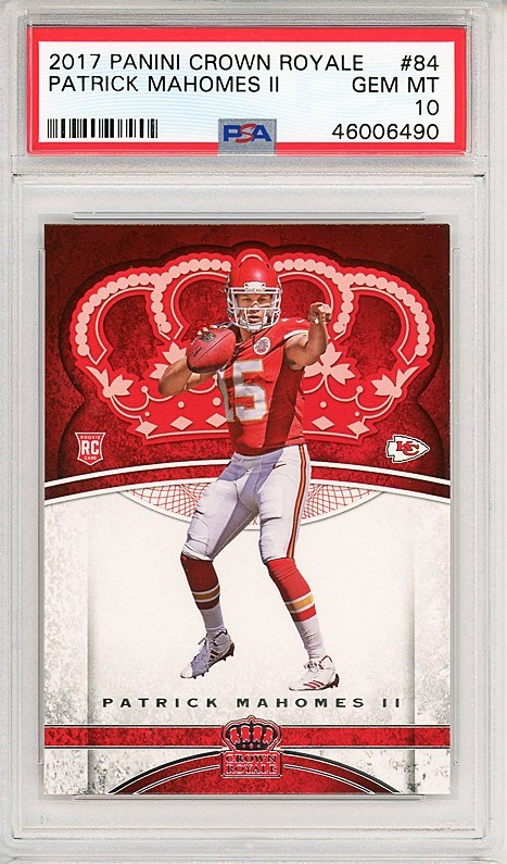 2017 -PATRICK MAHOMES- PSA 10 Panini CROWN ROYALE ROOKIE Insert Card - RC