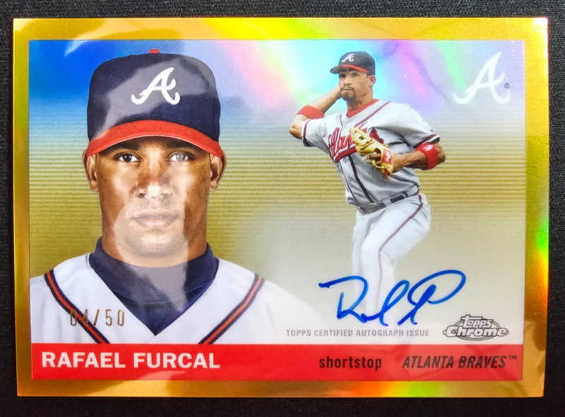 2025 Topps Chrome Platinum Rafael Furcal Gold Auto Refractor Card #d 4/50 SP