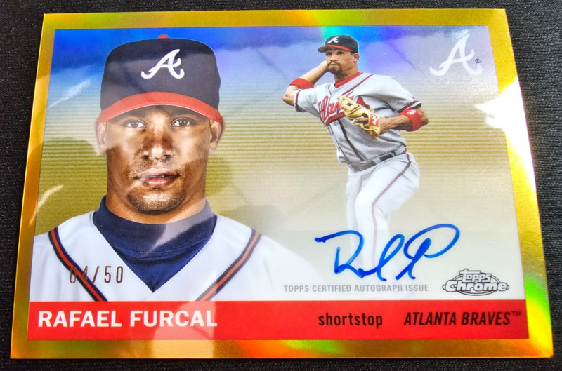 2025 Topps Chrome Platinum Rafael Furcal Gold Auto Refractor Card #d 4/50 SP view 2