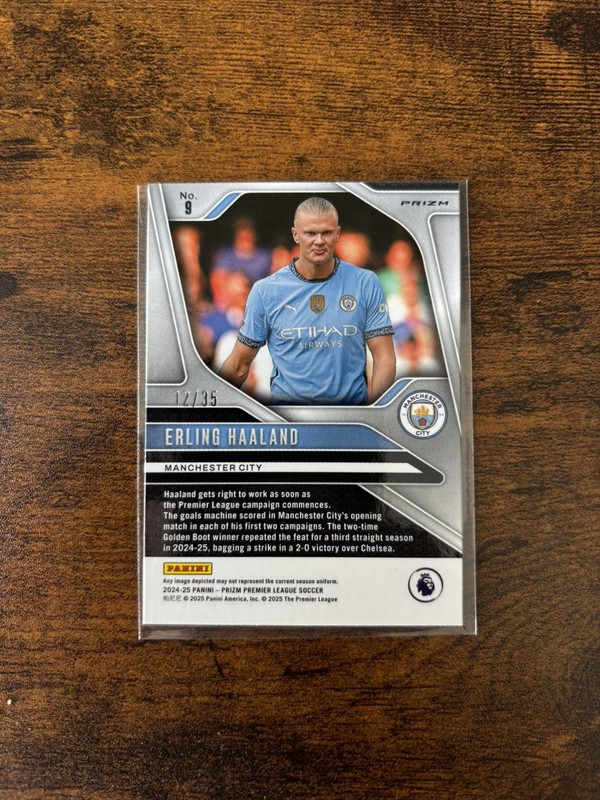 Panini Prizm Premier League 2024-25 Erling Haaland #9 White Prizm /35 view 2