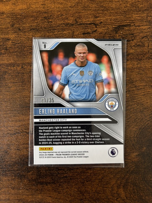 Panini Prizm Premier League 2024-25 Erling Haaland #9 White Prizm /35 view 2