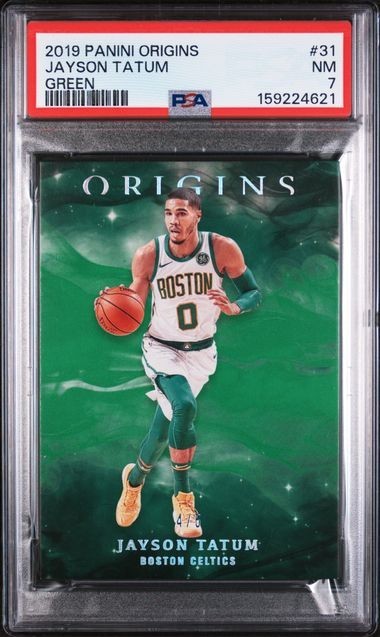 2019 Panini Origins Jayson Tatum /5 Green #31 Celtics SSP PSA 7 COLOR MATCH