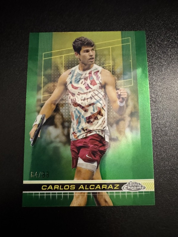 2024 Topps Chrome Carlos Alcaraz Green Grass Court Refractor #/99