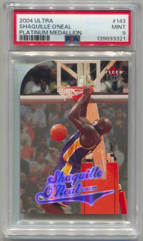2004-05 Fleer Ultra Shaquille O'Neal #143 Platinum Medallion #/100 PSA 9