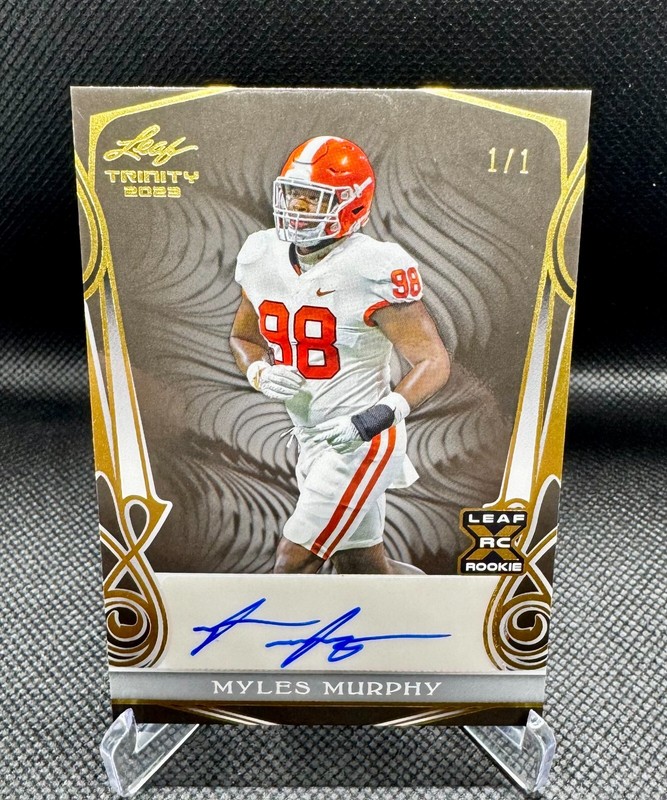 Myles Murphy Rookie Auto 1/1 2023 Leaf Trinity Football Gold Clemson Tigers