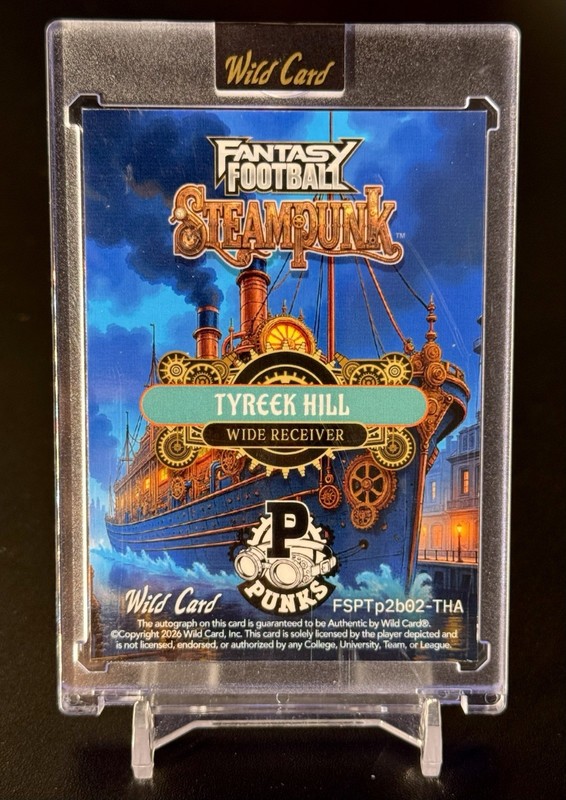 Tyreek Hill Auto True 1/1 Punks 2026 Wild Card Steampunk Fantasy Football view 2