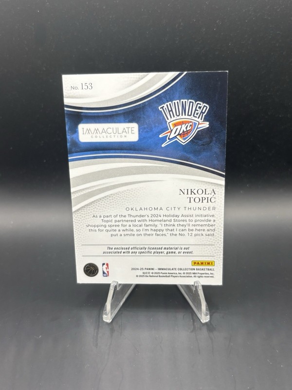 2024 Immaculate Nikola Topic Rookie RC LOGOMAN 1/1 THUNDER #153  view 2